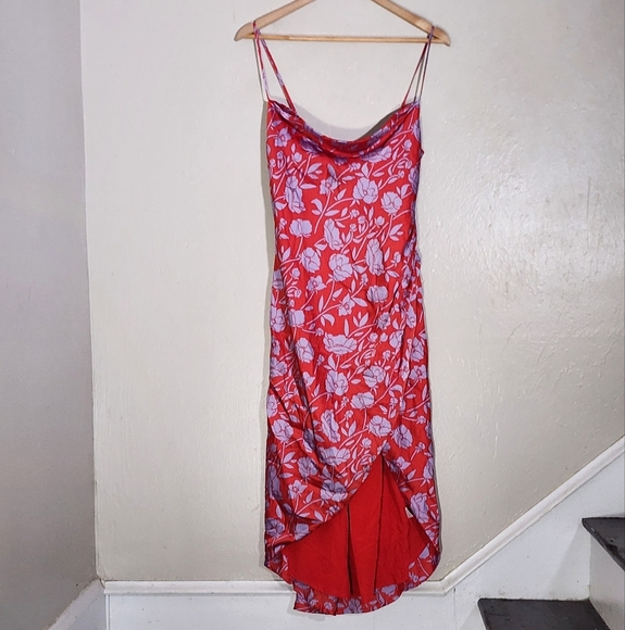 Lover + Friends Floral Red Spaghetti Strap Dress - Picture 2 of 8